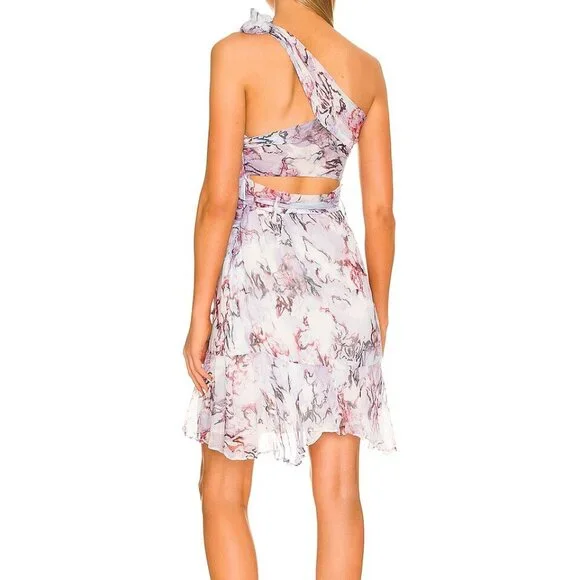 IRO Paris Jofrey Ruffle Mini Dress in Lilas Multico Sz 2 - Picture 2 of 10